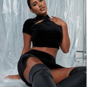 NWT Missguided velvet 2 piece set